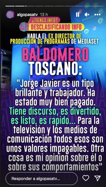Entrevista bombea de Baldomero Toscano - Instagram