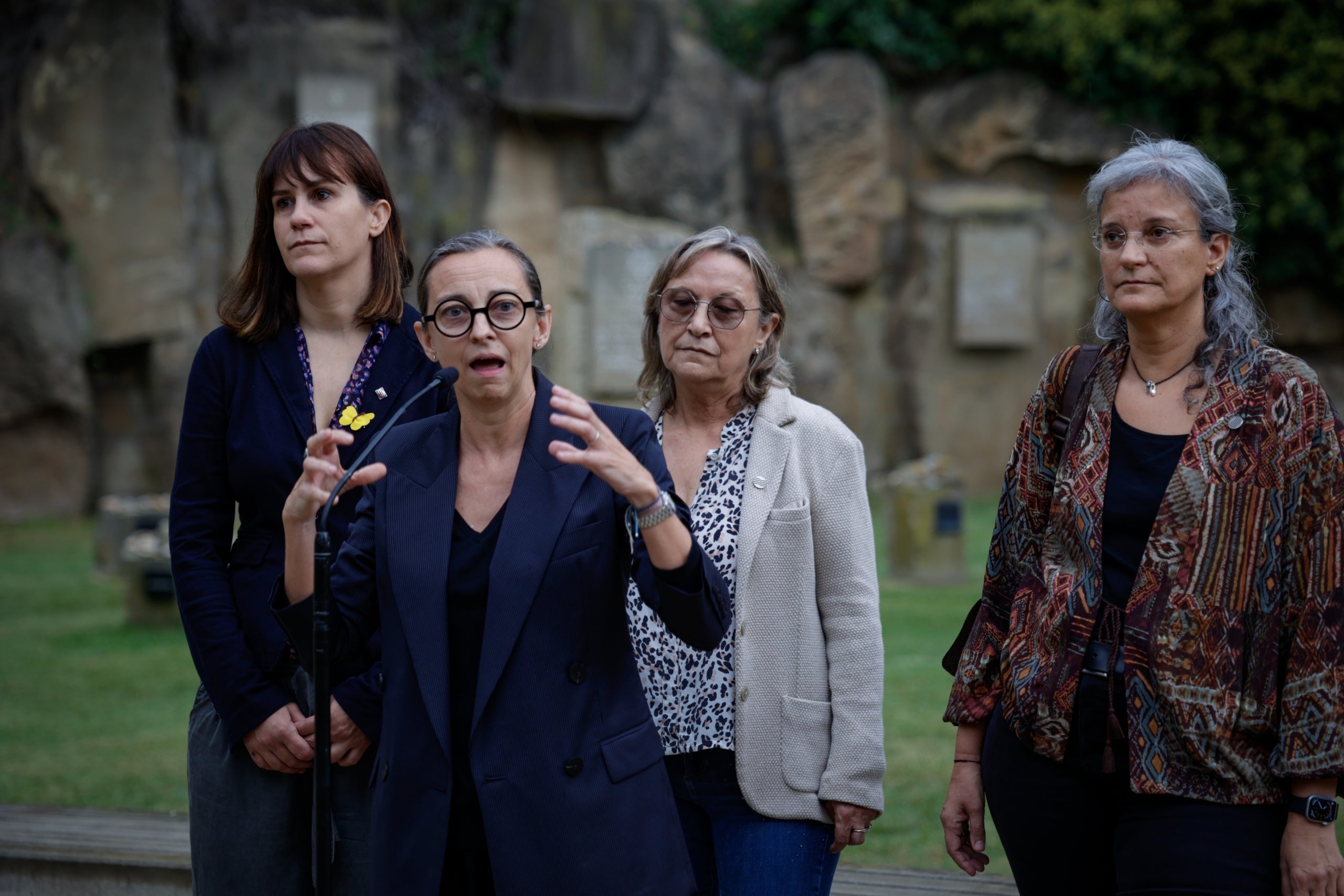 La consellera del govern del Consell de la República, Teresa Vallverdú, en l'homenatge a l'expresident català Lluís Companys en el 83 aniversari del seu afusellament a Barcelona / EP