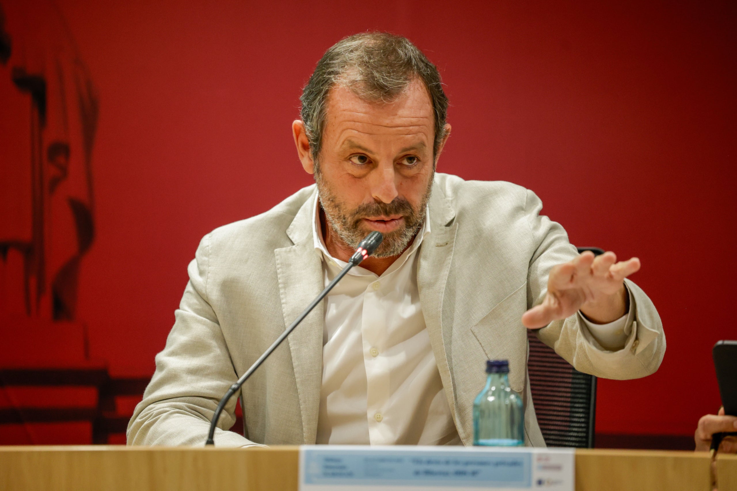 L'expresident del Barça, Sandro Rosell, en un moment de la seva xerrada a l'ICAB
Kike Rincón / Europa Press