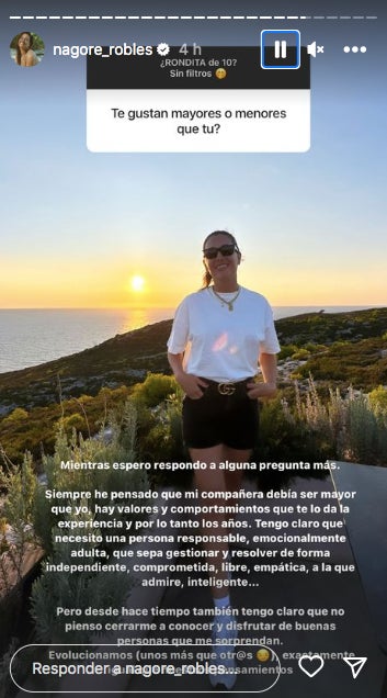Nagore Robles diu per què li agraden les noies més grans - Instagram