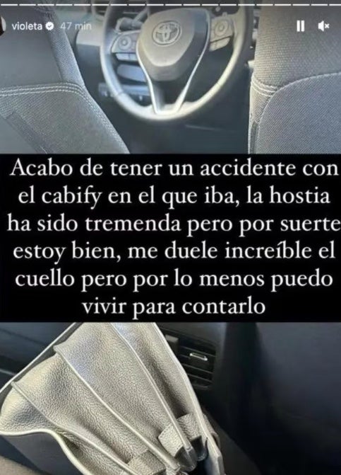 Violeta explica què li ha passat - Instagram