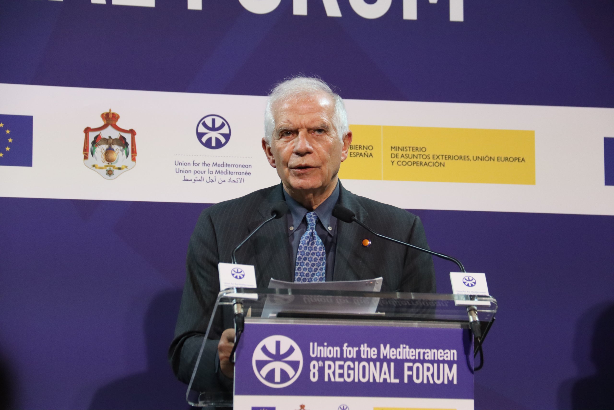 L'alt representant per a la Política Exterior de la UE, Josep Borrell, en la roda de premsa posterior a la reunió de la UpM / ACN