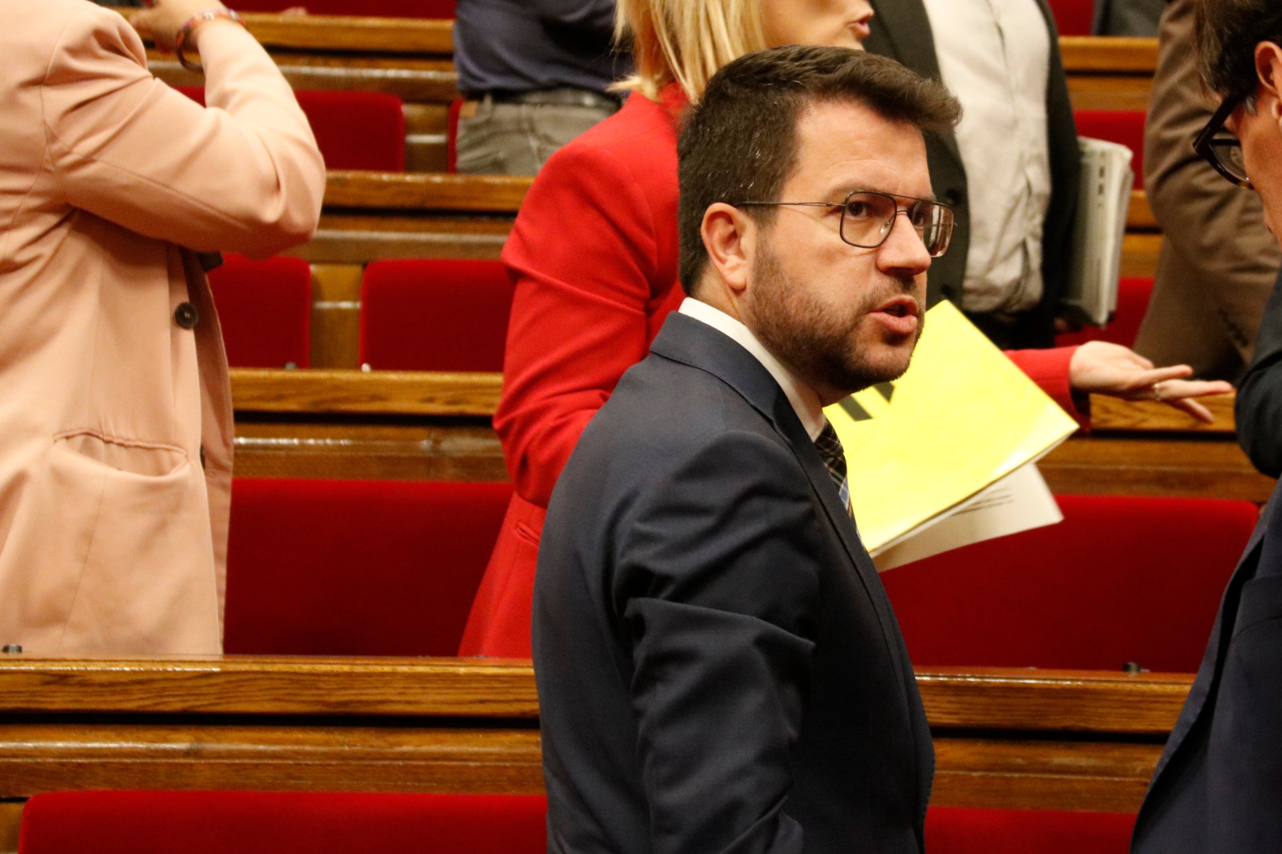 El president del Govern, Pere Aragonès, durant el ple del Parlament d'aquest dijous / ACN