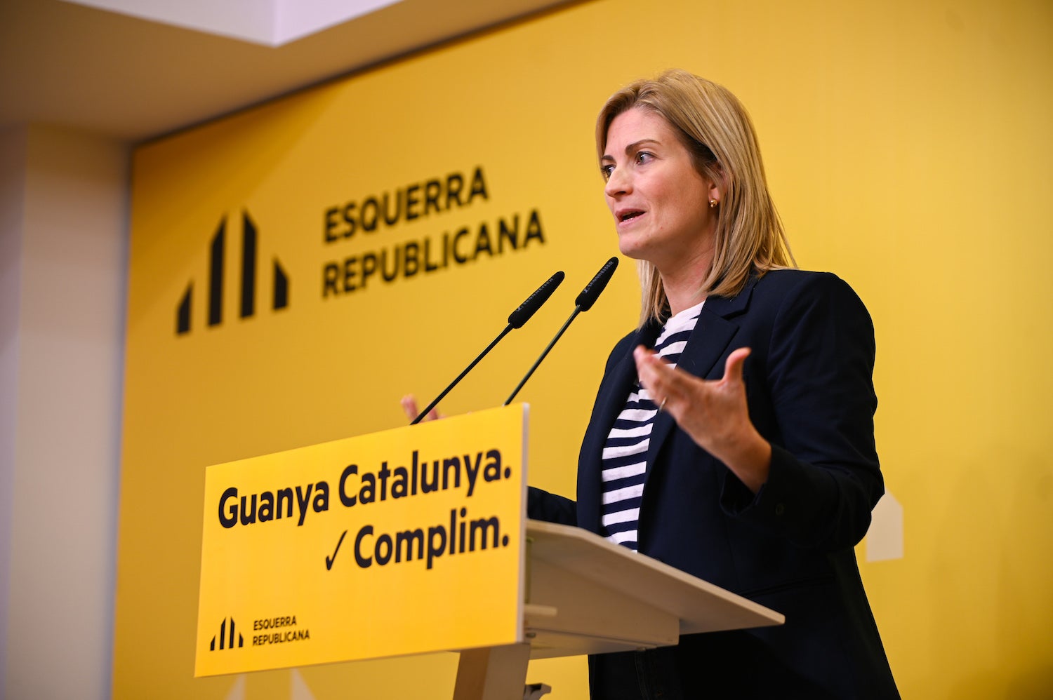 La portaveu d'ERC, Raquel Sans, en roda de premsa / Paula Roque / ERC