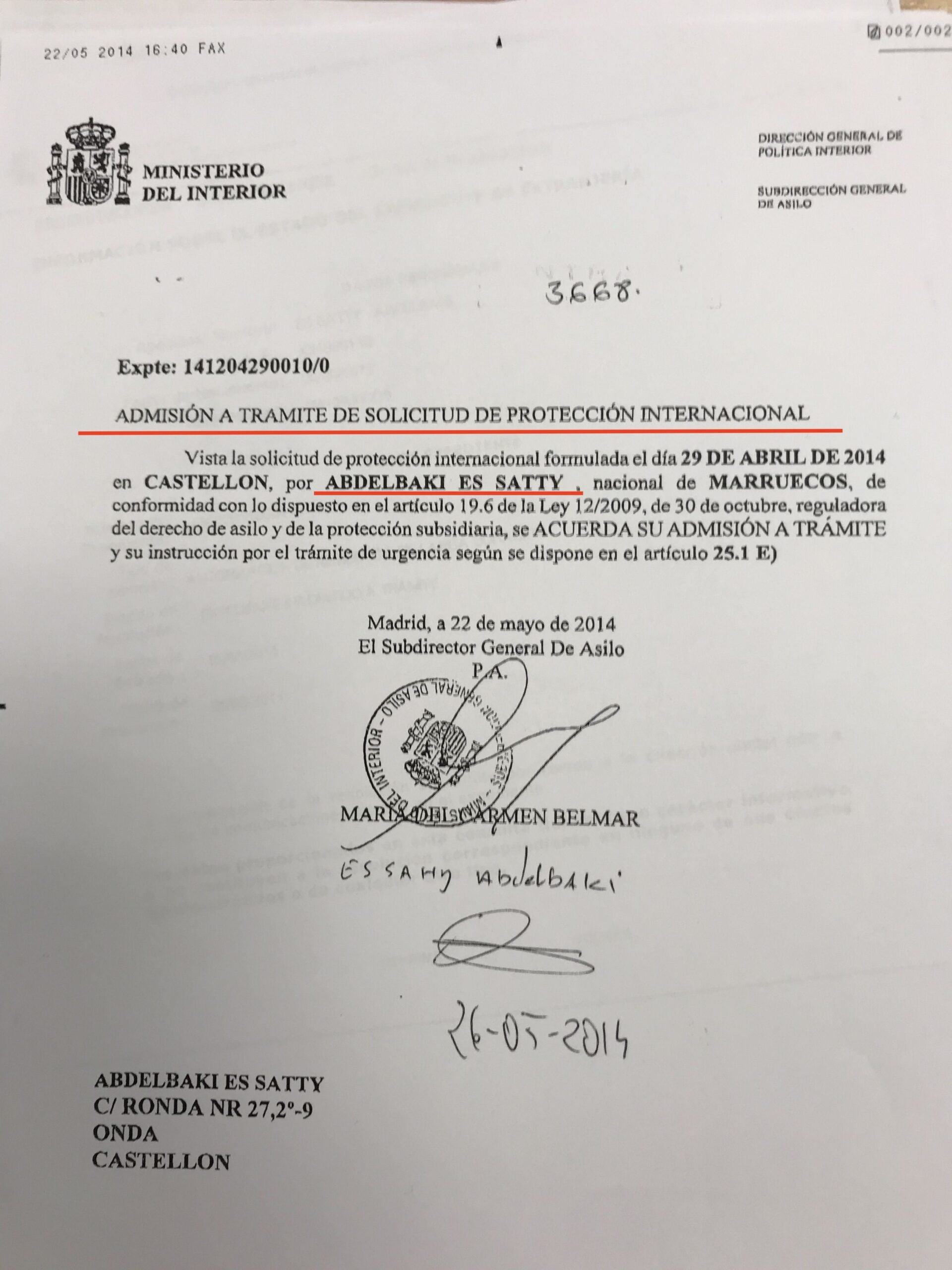 La resolució de la delegació del govern sobre la tramitació de l'asil polític/QS