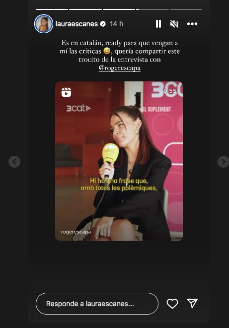 Laura Escanes, contenta amb poder fer contingut en català - Instagram