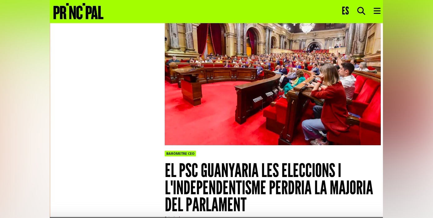 La portada del diari 'El principal', amb notícies de divendres. No se n'han publicat posteriorment