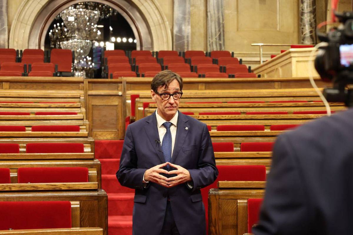 Salvador Illa, durant el seu discurs al Parlament amb motiu de Cap d'Any / PSC