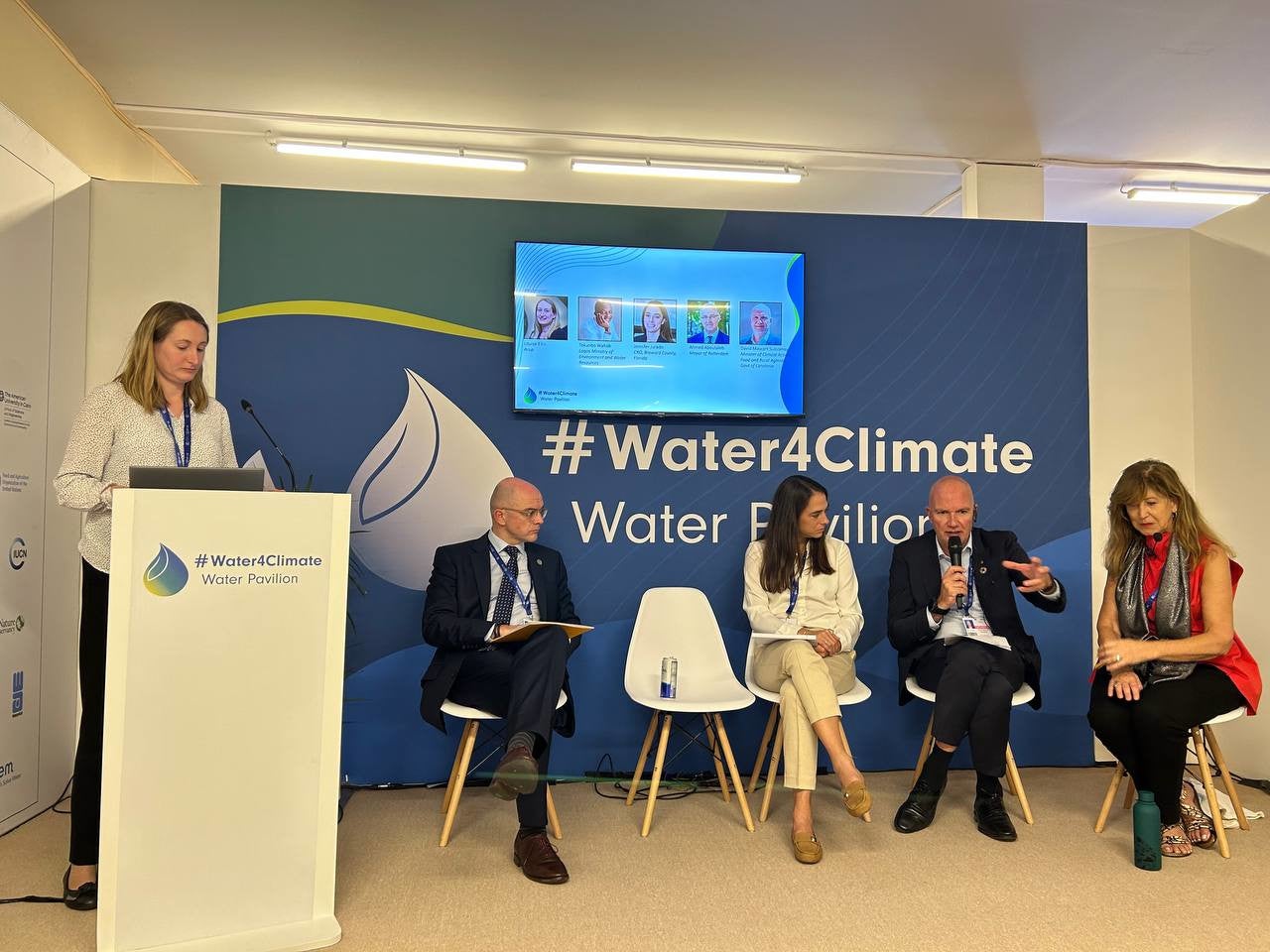 El conseller d'Acció Climàtica David Mascort durant la seva intervenció a un 'side event' de la COP28 / ACN