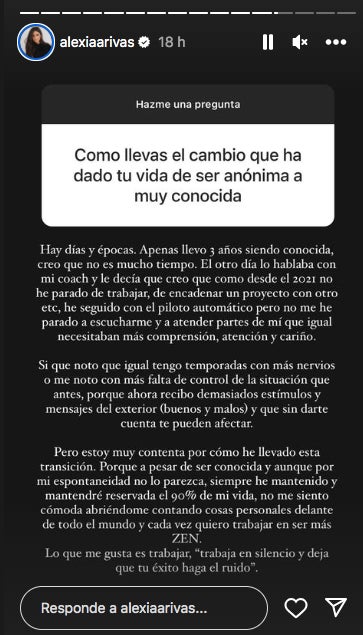 Alexia Rivas se sincera sobre el canvi de vida - Instagram