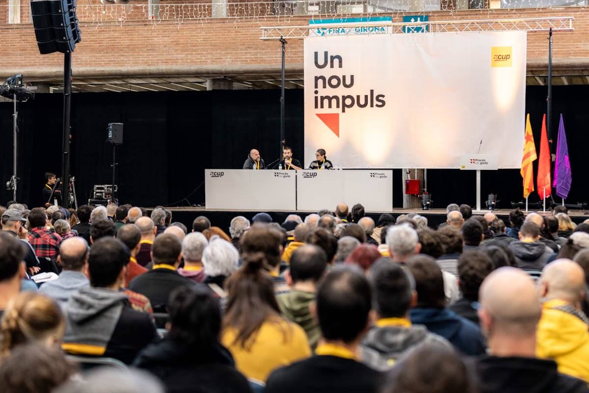 Una imatge de l'assemblea de la CUP d'aquest dissabte a Girona en el marc del Procés de Garbí/CUP