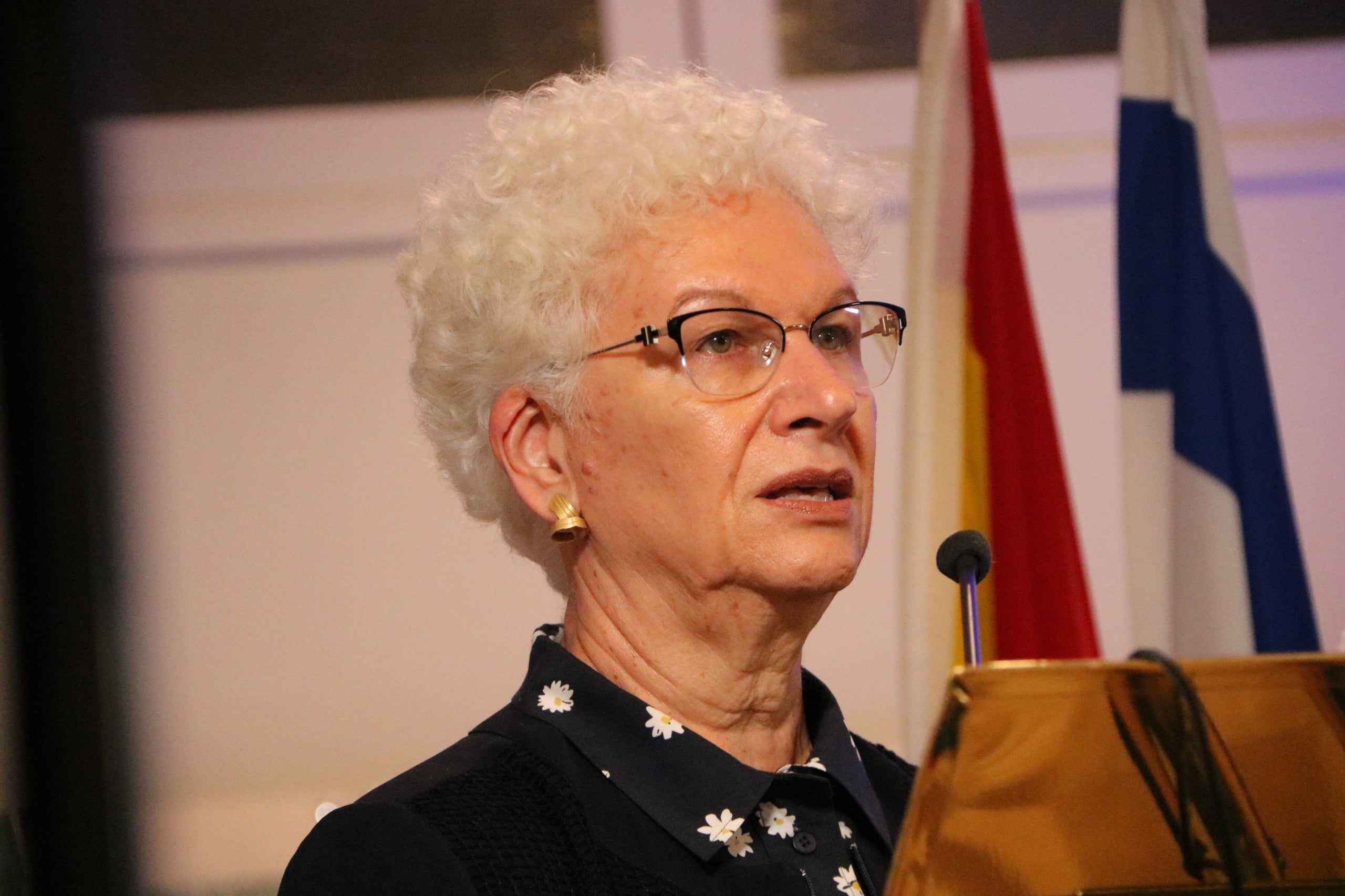 L'ambaixadora d'Israel a Madrid, Rodica Radian-Gordon, a la roda de premsa amb familiars de segrestats / ACN