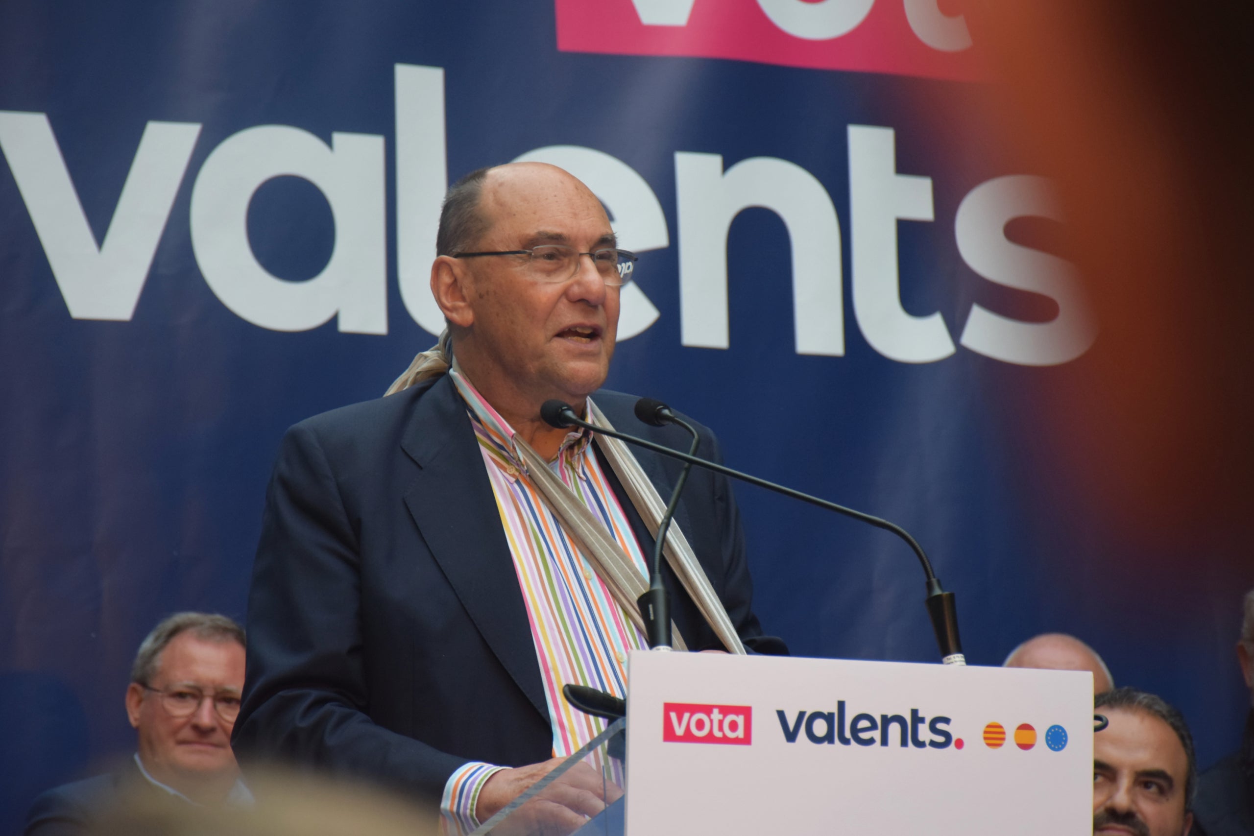 L'expresident del PP a Catalunya i fundador de Vox, Alejo Vidal-Quadras, en l'acte de final de campanya de Valents a Barcelona / ACN