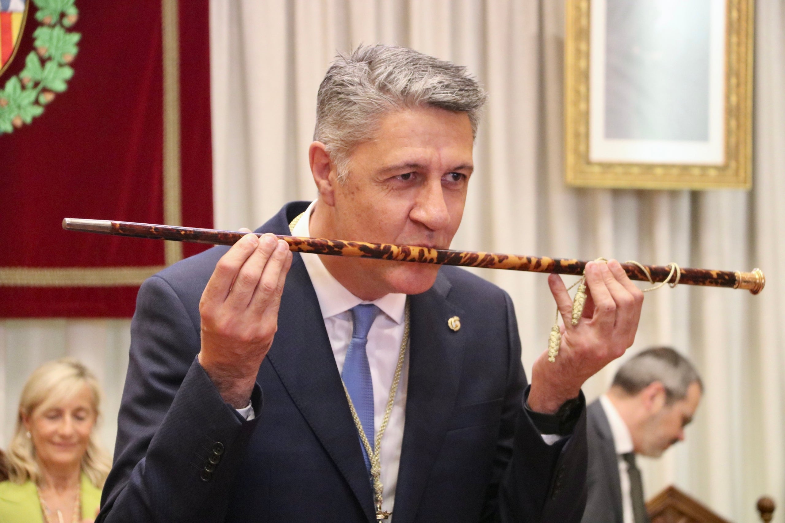 L'alcalde de Badalona, Xavier Garcia Albiol, durant la presa de possessió del càrrec / ACN