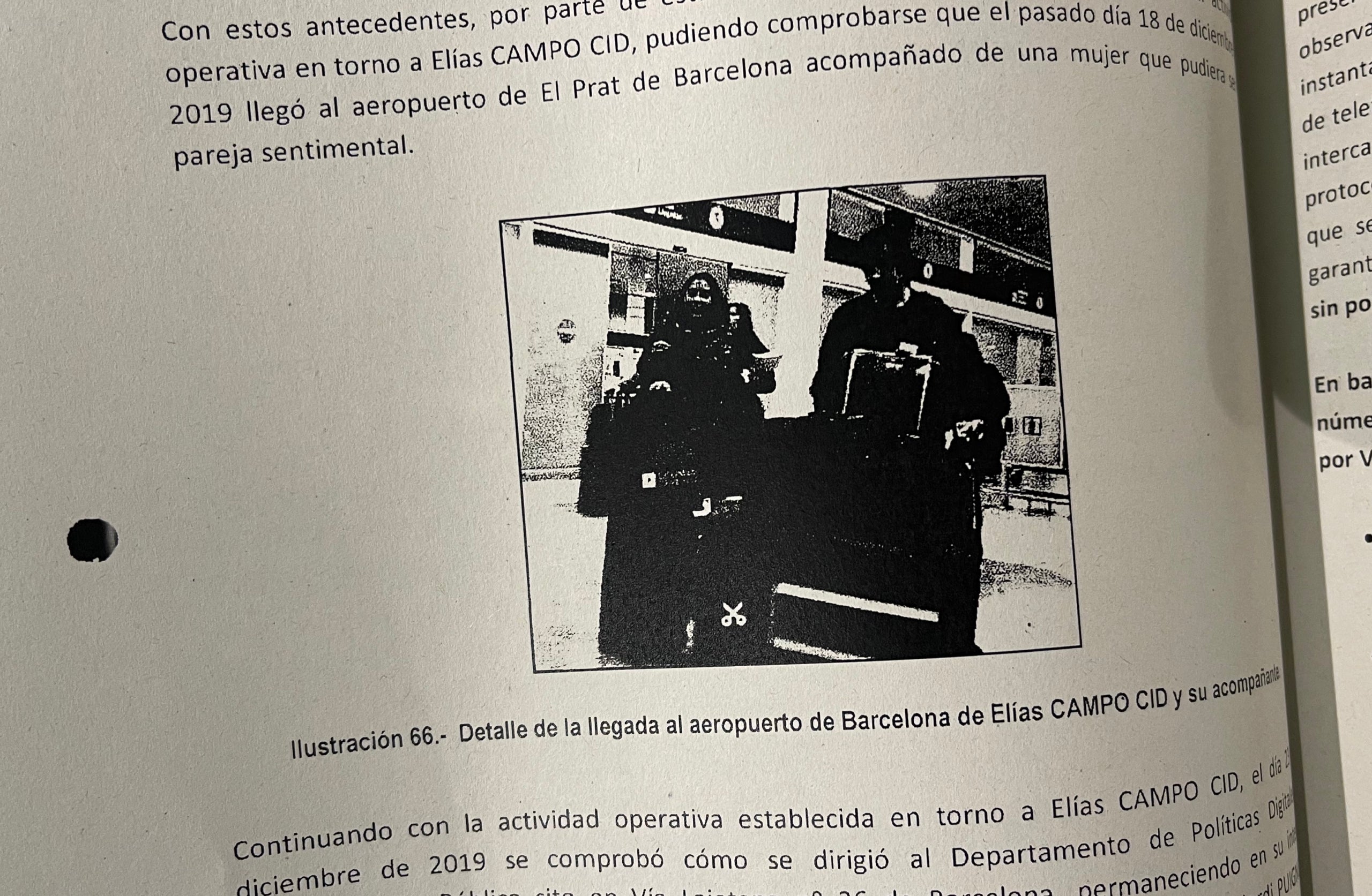 Una imatge de l'atestat sobre Elies Campo realitzat per la Guàrdia Civil en la causa del Tsunami Democràtic/Quico Sallés