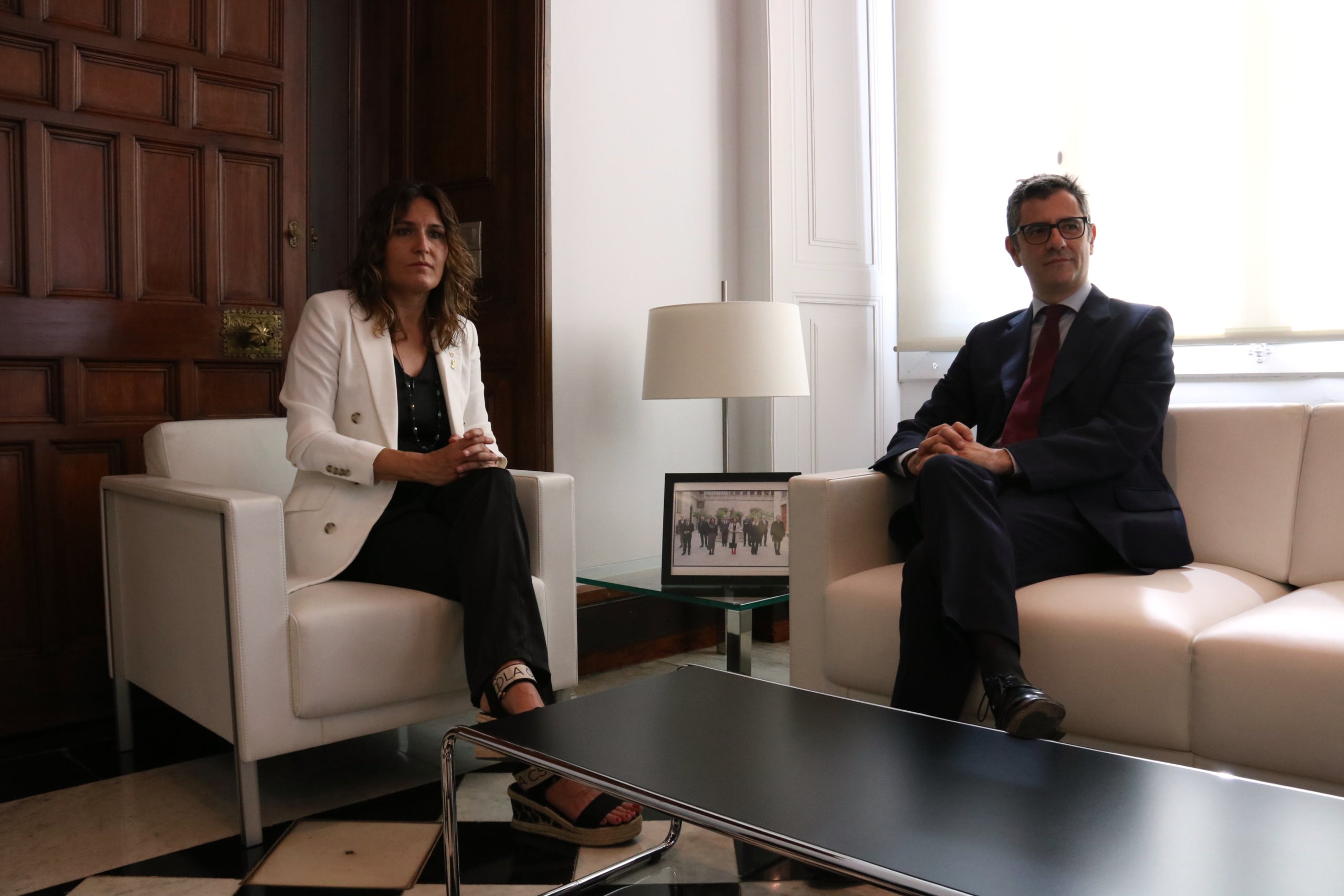 Imatge d'arxiu d'una reunió de Laura Vilagrà i Félix Bolaños / ACN