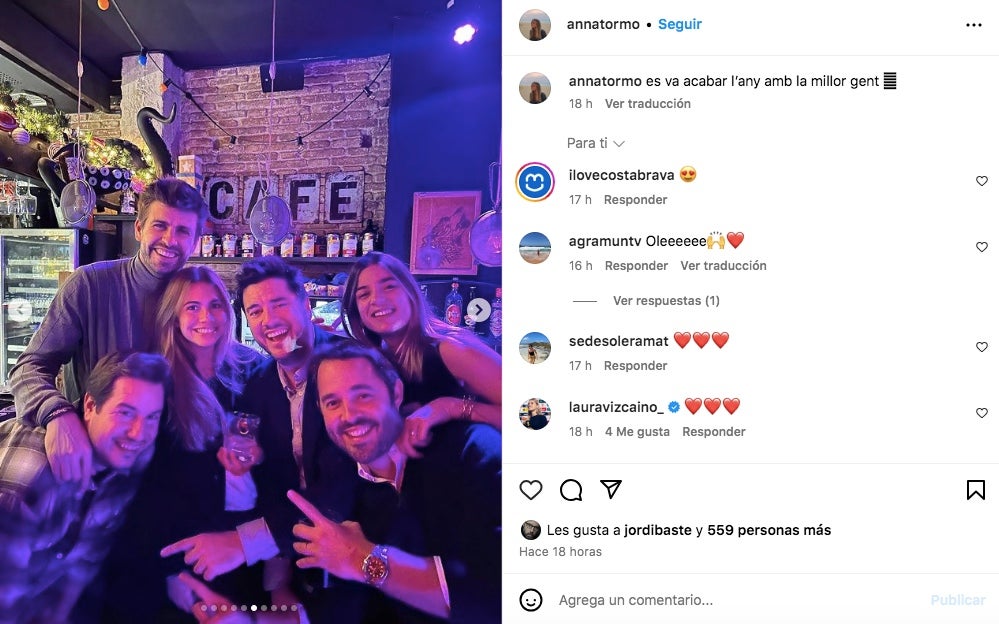 Gerard Piqué i Clara Chía, de Cap d'Any amb els amics - Instagram