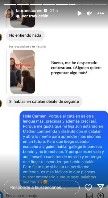 La barcelonesa defiende el català - Instagram