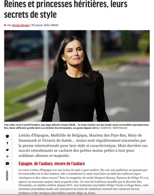 Letícia, protagonista d'un article de la premsa francesa - Point du vue
