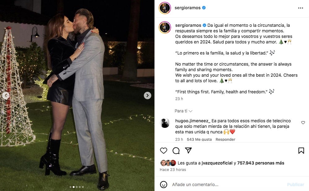 Pilar Rubio i Sergio Ramos niegan los rumores de crisis - Instagram