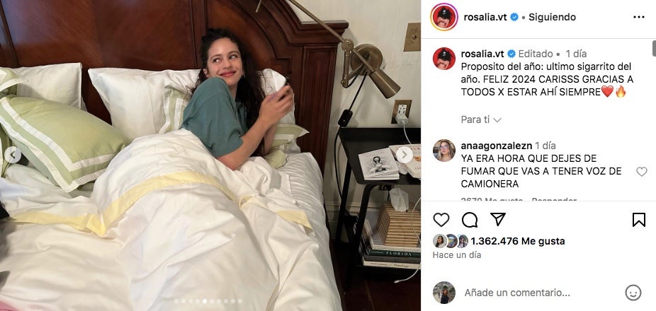 Rosalía té clar què vol per a aquest 2024 - Instagram