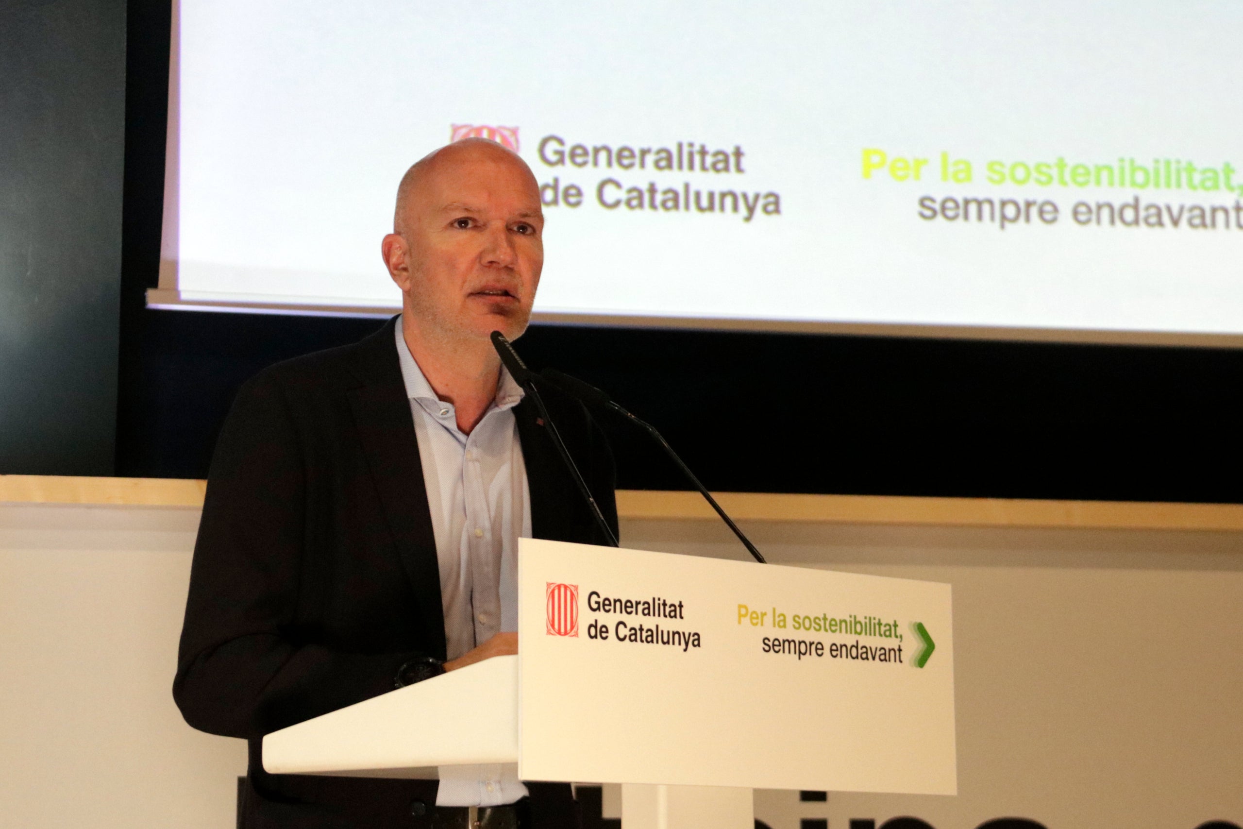 El conseller d'Acció Climàtica, David Mascort, en un acte | Marina López (ACN)