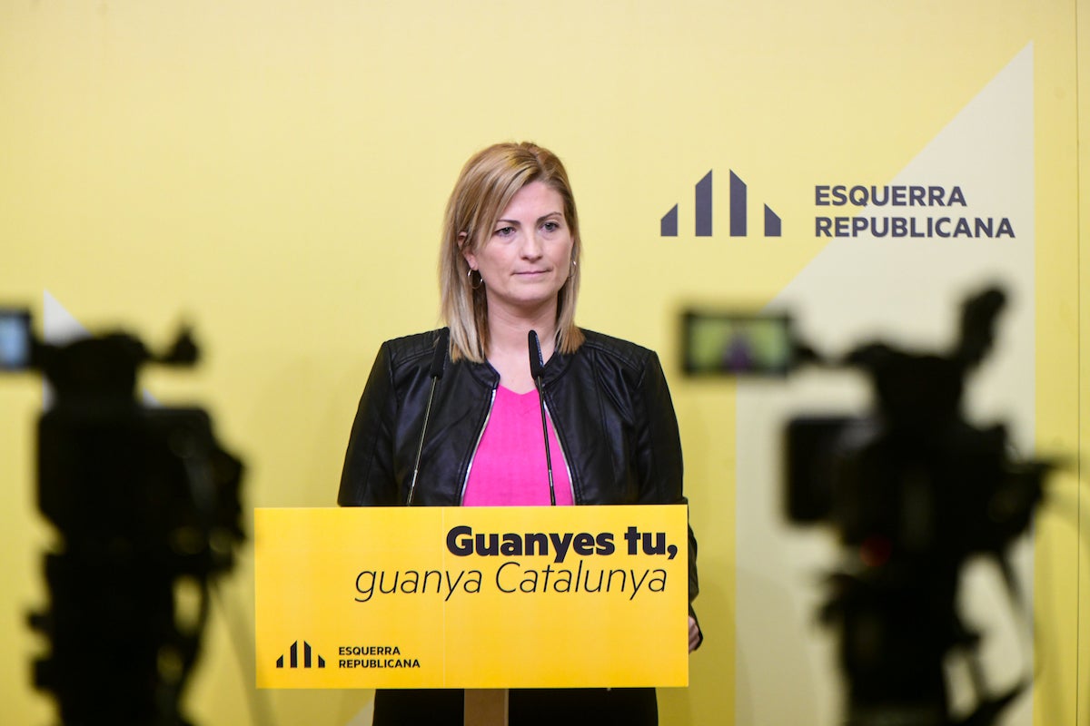La portaveu d'ERC, Raquel Sans, en roda de premsa / Autoria: Esquerra / Marc Puig