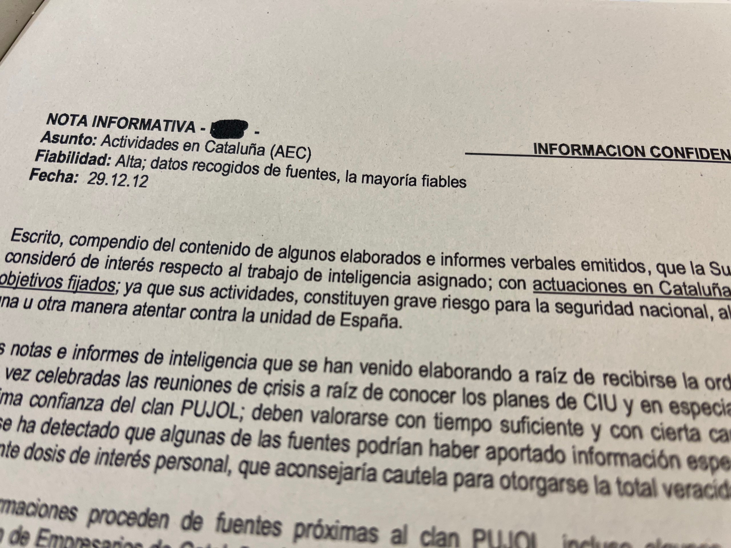 La capçalera de la nota informativa de Villarejo on retreu la falsa denúncia/QS