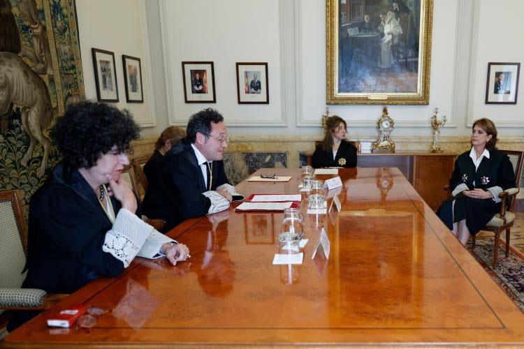 Álvaro Garcia Ortiz i Ángeles Sánchez Conde, en un acto conjunto en la sede de la Fiscalía/ FGE