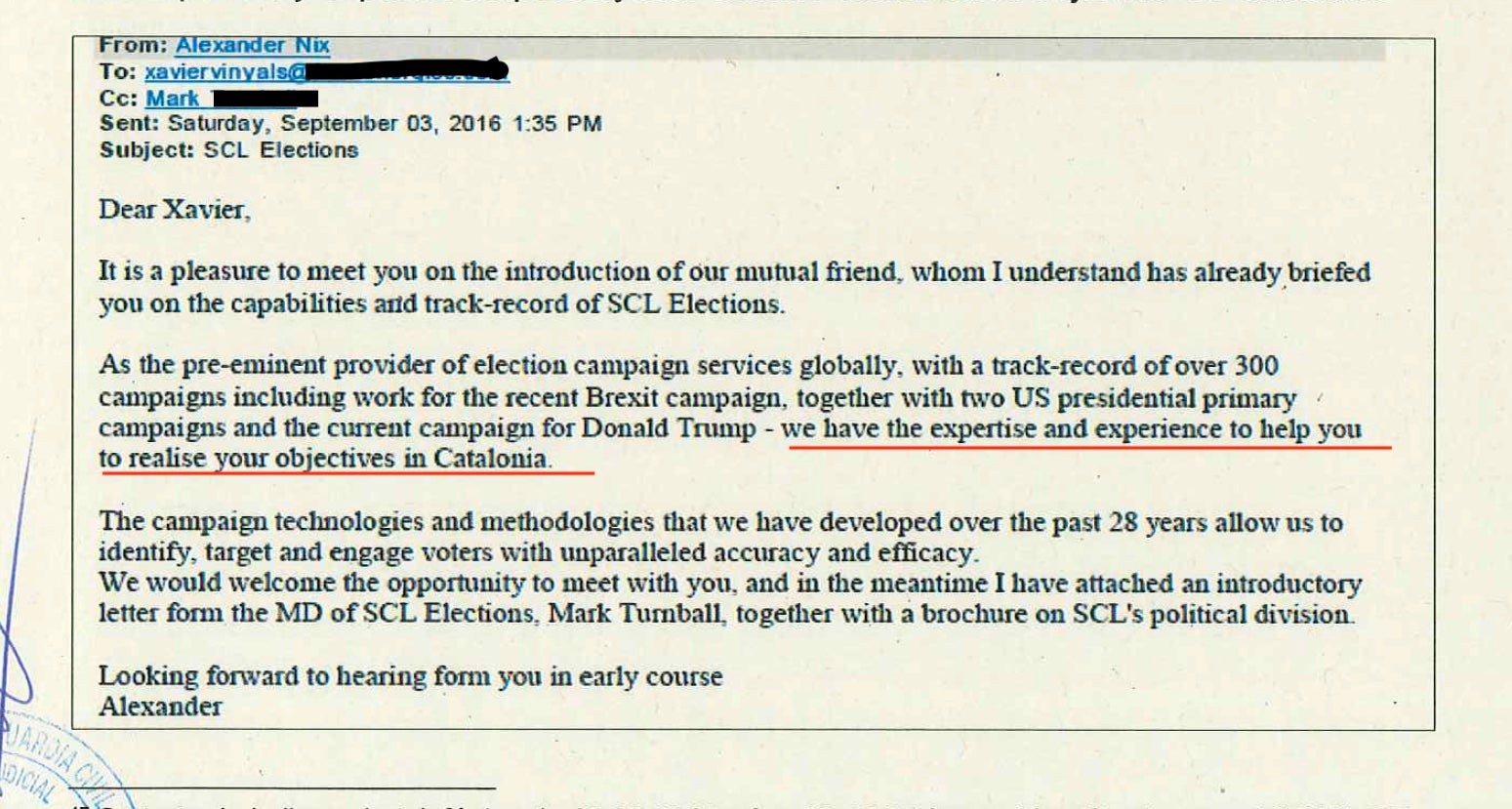 El mail que la Guàrdia Civil relaciona amb Trump i el Procés/Quico Sallés