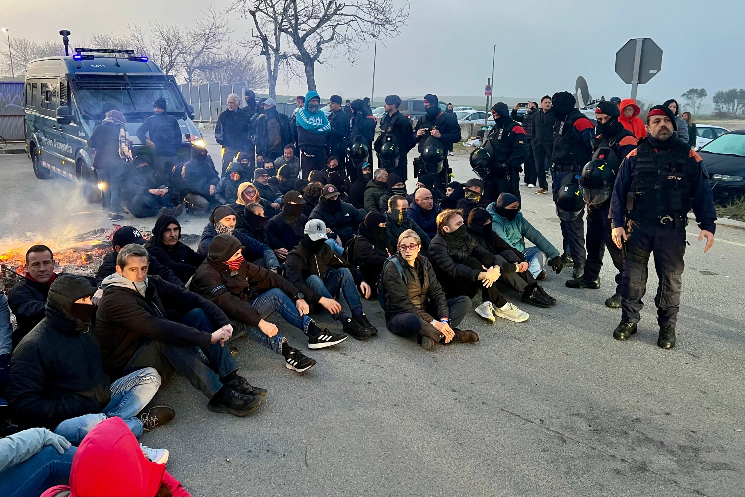 Una imatge de la protesta dels treballadors de Can Brians/Jordi Pujolar