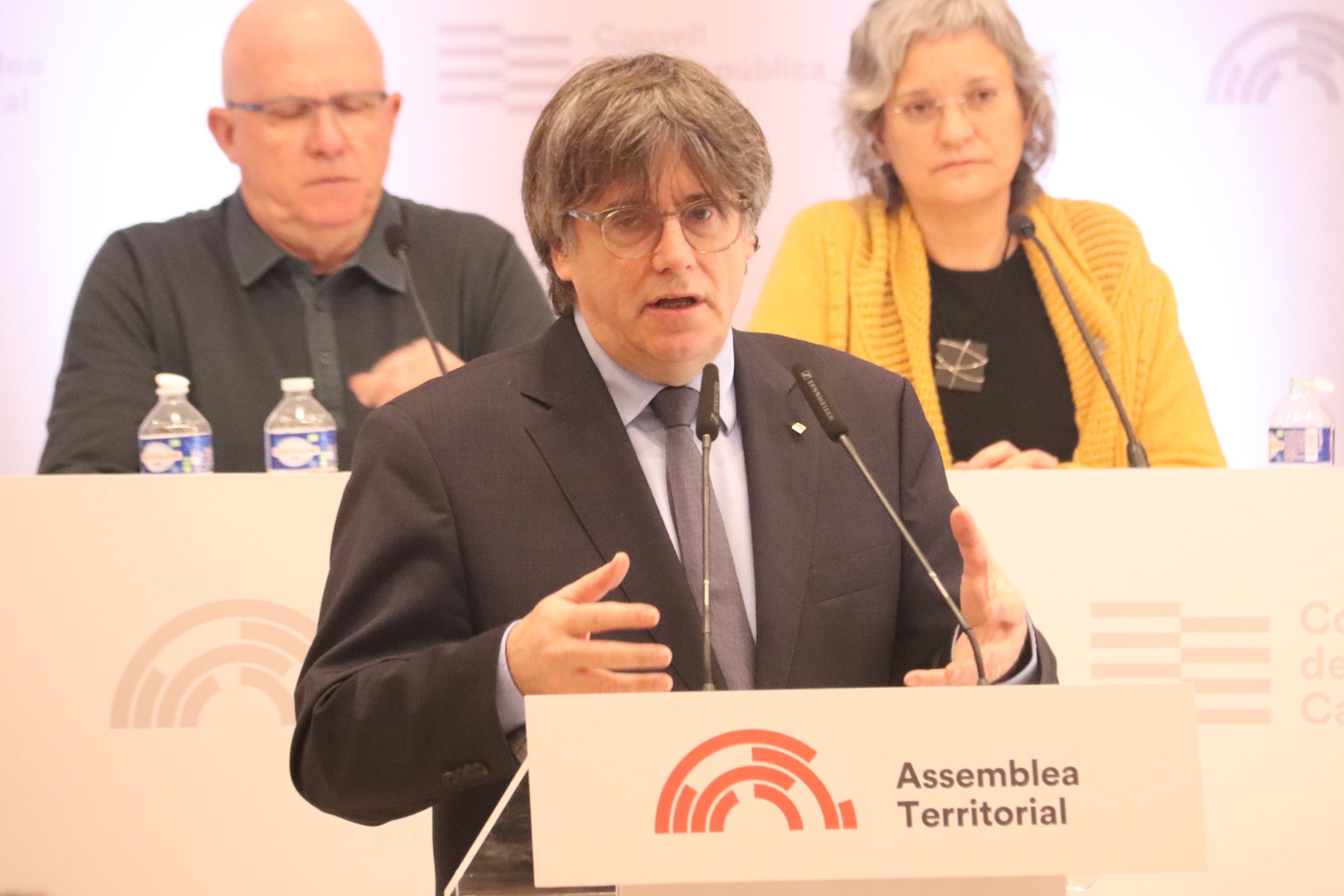 El president del Consell de la República, Carles Puigdemont, en el discurs de clausura de l'assemblea territorial / ACN