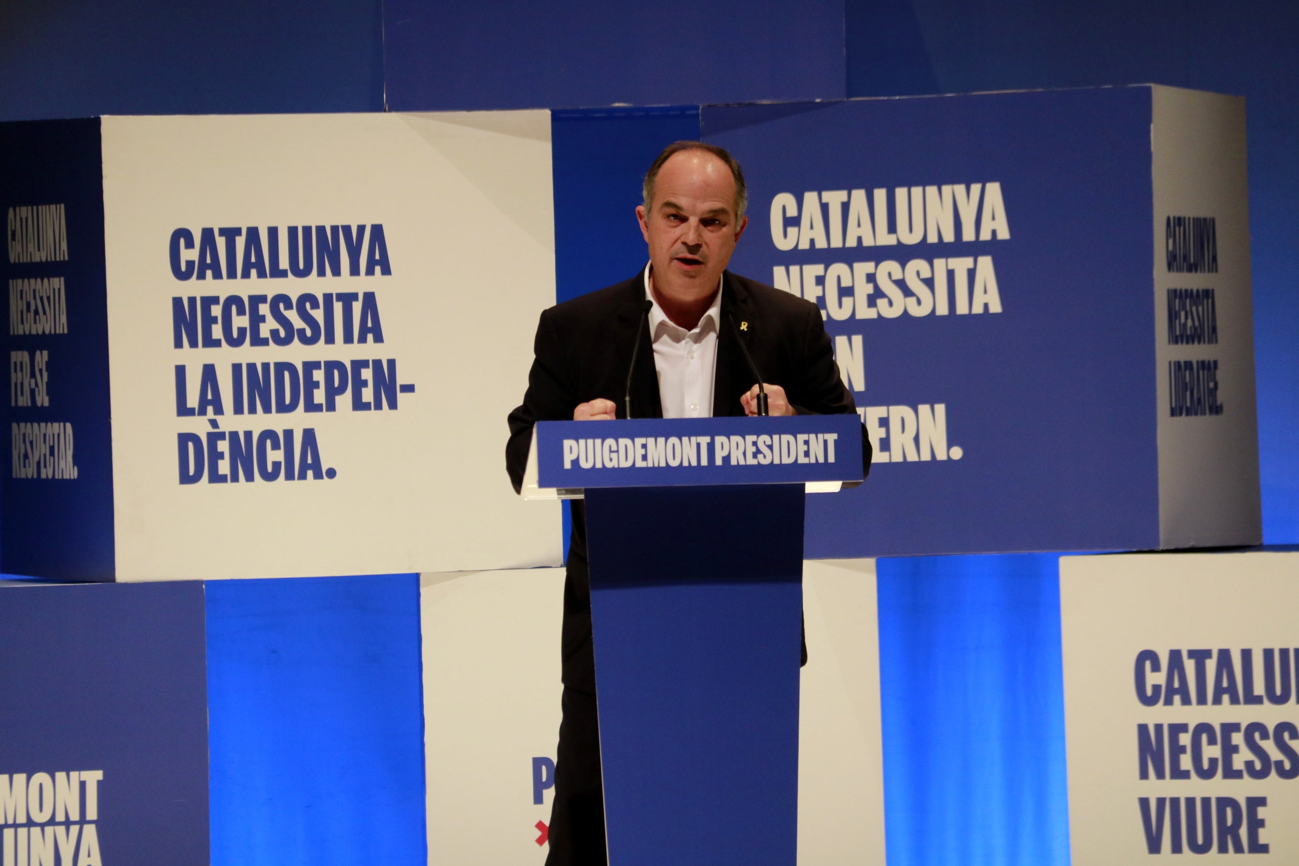 El secretari general de Junts, Jordi Turull, durant un míting electoral a Mollerussa /  Anna Berga / ACN

