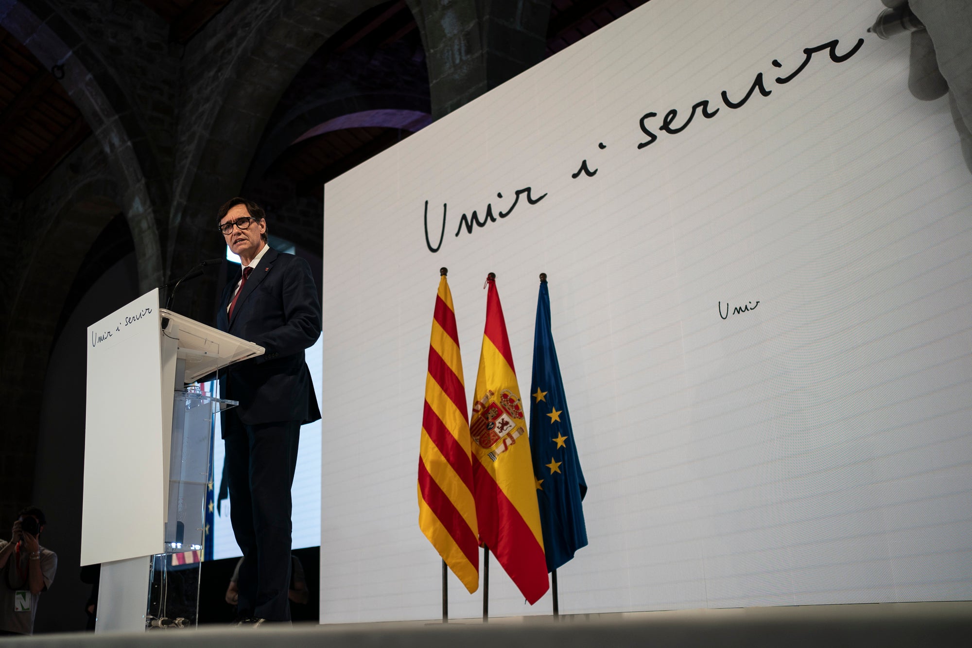 Salvador Illa, en un moment de la seva conferència/Mireia Comas