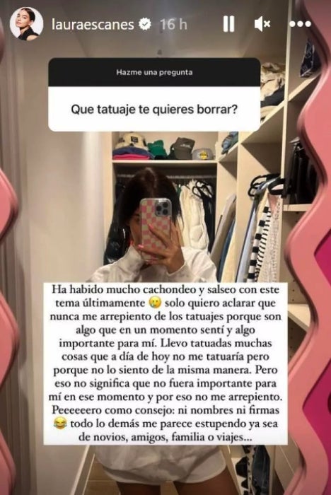 Laura Escanes confesaba que quería borrarse los tatuajes - Instagram