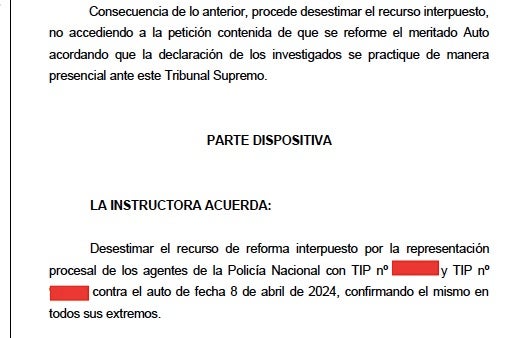 Parte dispositiva de la resolución que avala que Puigdemont y Wagensberg puedan declarar por videoconferencia/QS