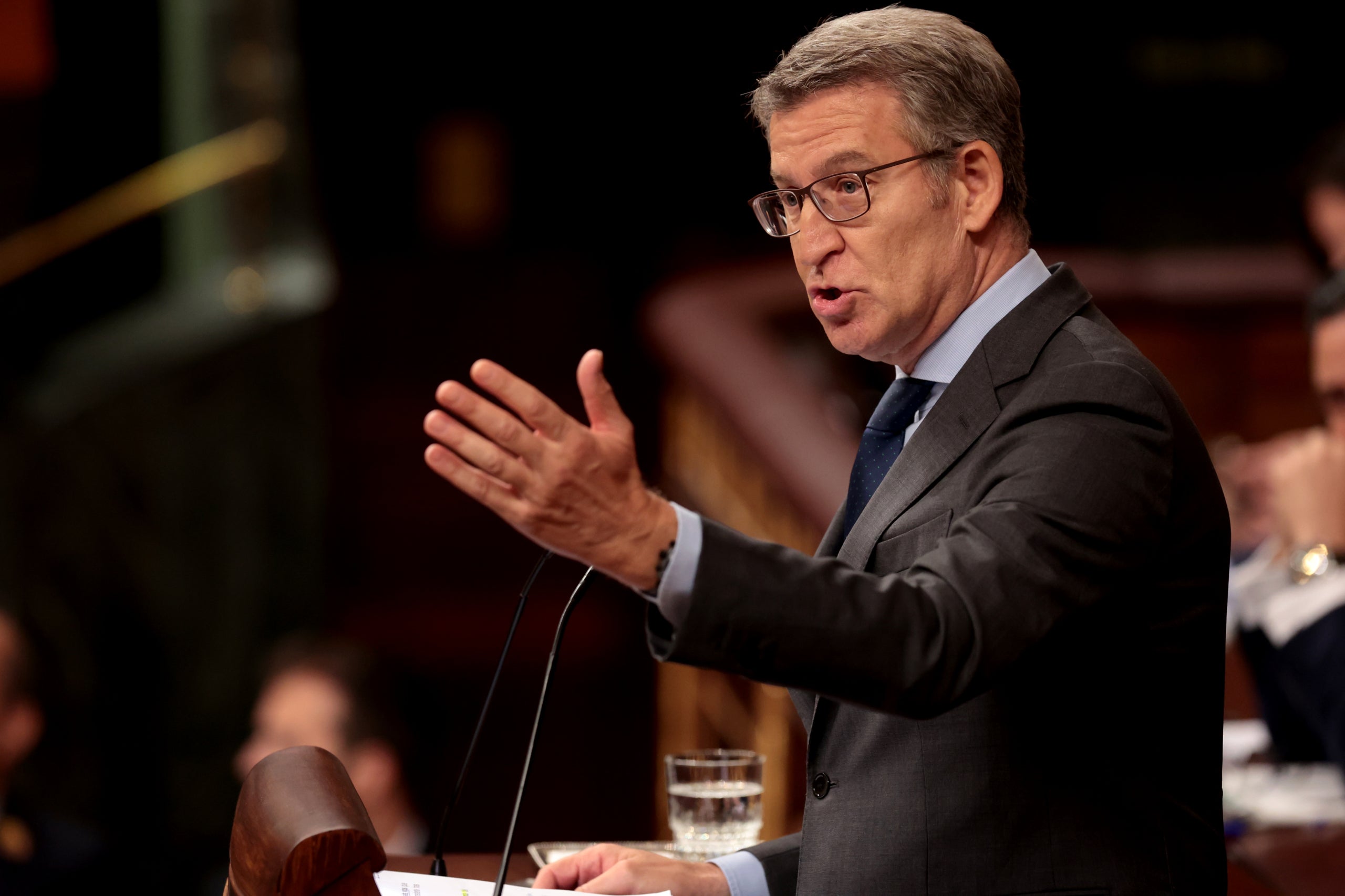 El president del PP, Alberto Núñez Feijóo, intervé al debat de la llei d'amnistia al Congrés dels Diputats | Juan Carlos Rojas (ACN)
