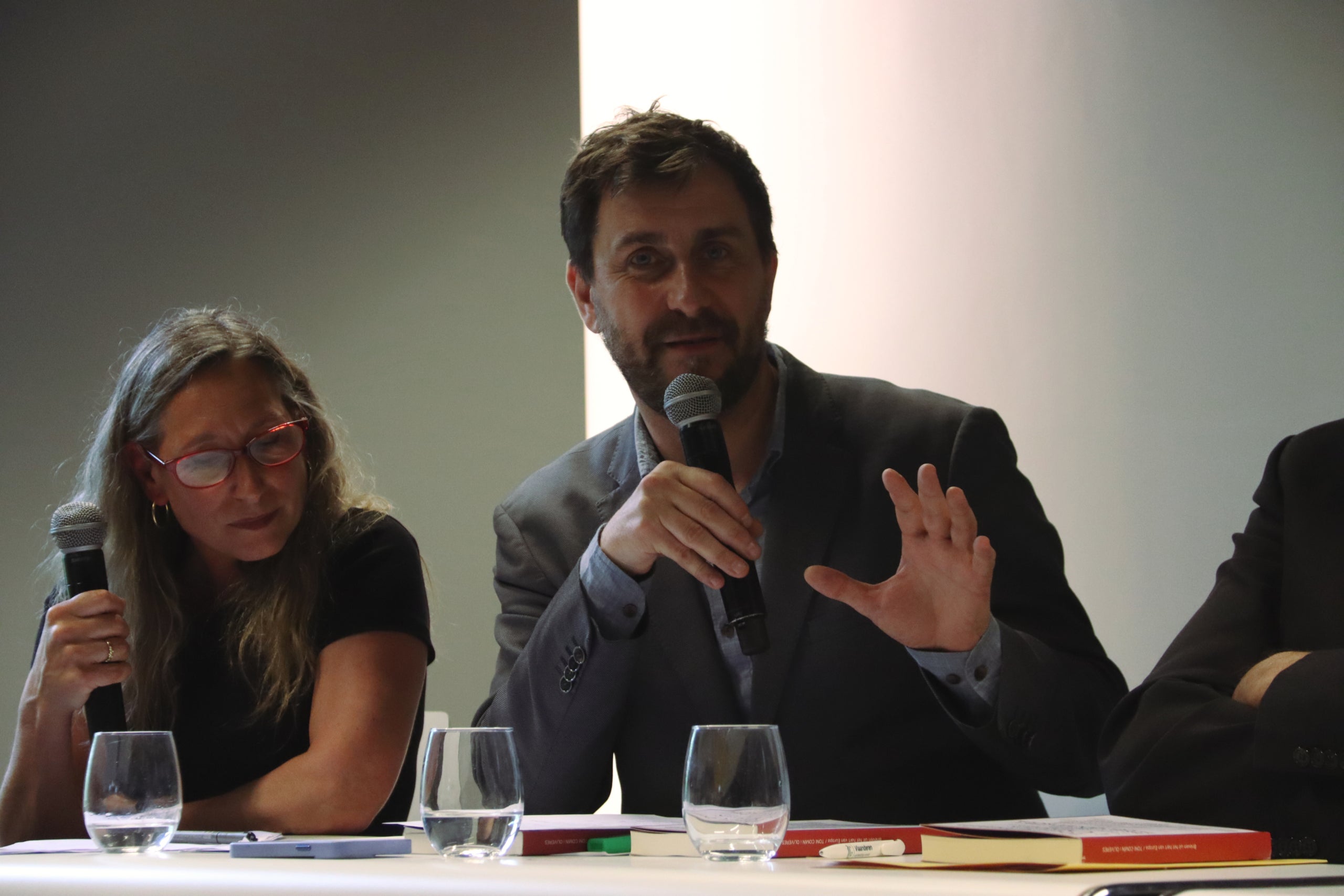 Toni Comín en el acto celebrado a Lovaina este viernes / Nazaret Romero (ACN)