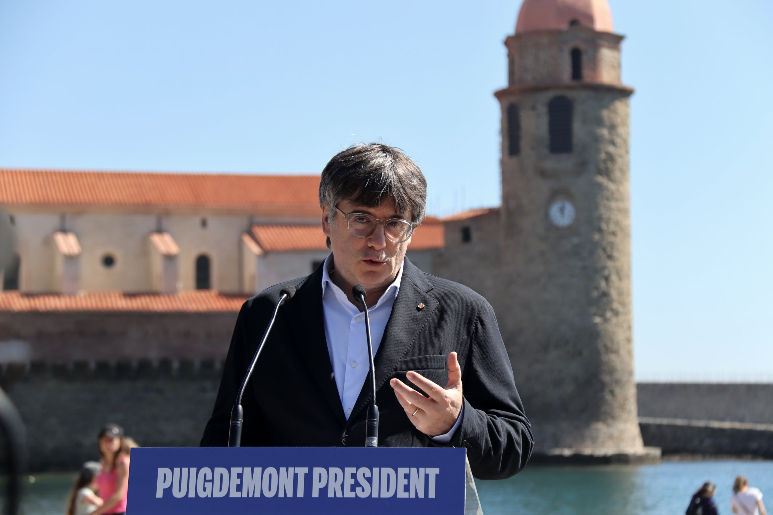 El candidat de Junts+, Carles Puigdemont, abans de la declaració institucional a Cotlliure / Nico Tomás / ACN