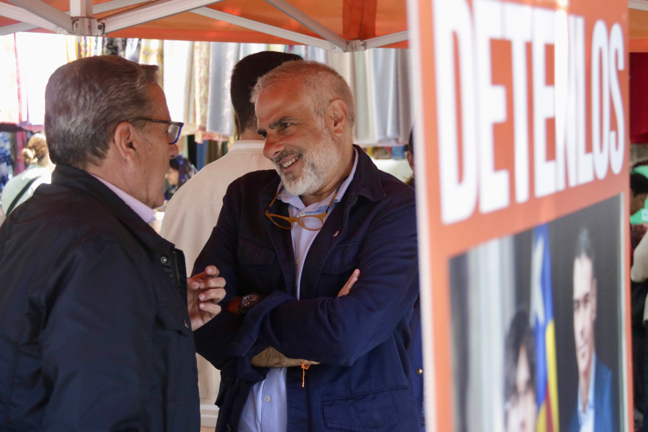 El candidat de Cs, Carlos Carrizosa, amb la cara visible del partit a l'Hospitalet, Miguel Garcia / ACN