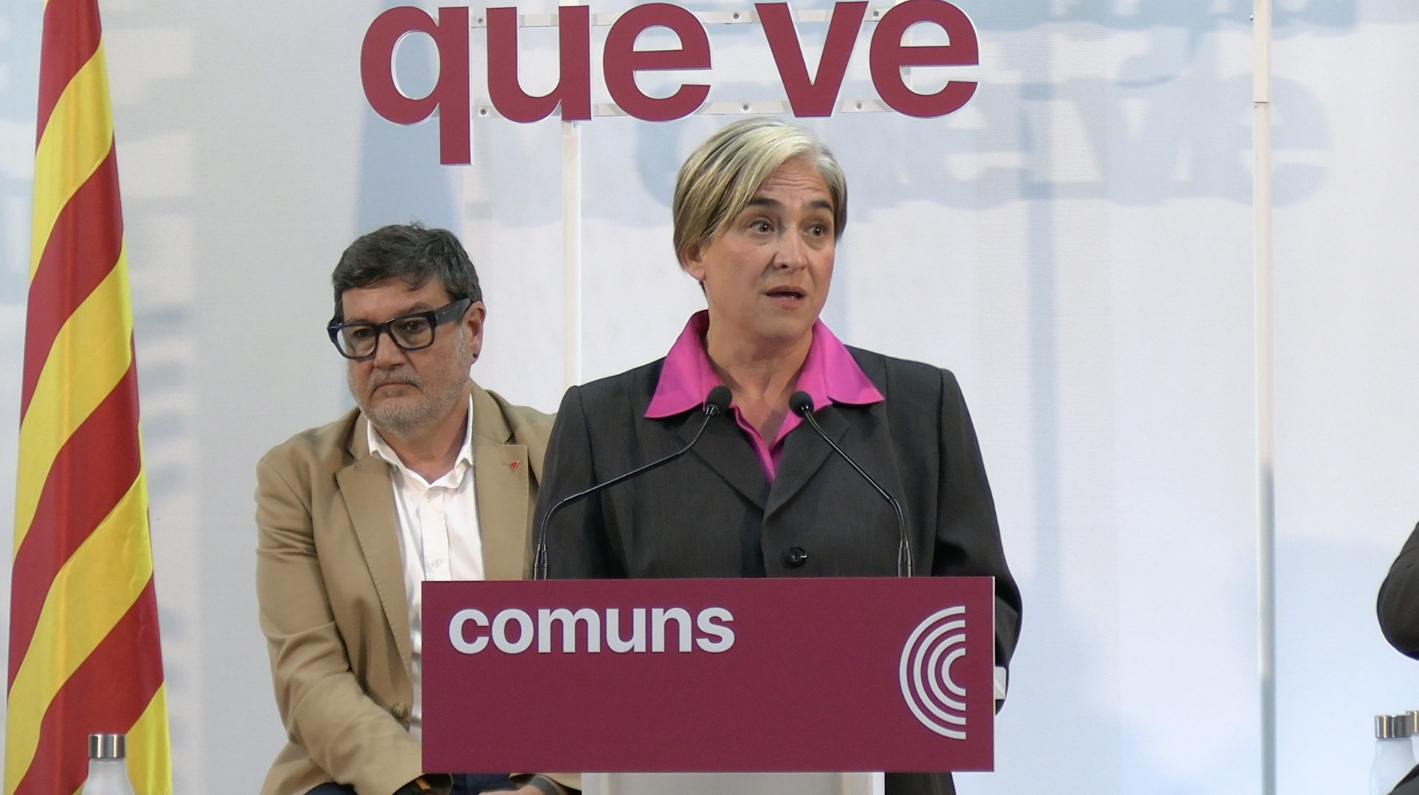 Ada Colau durant l'acte d'aquesta tarda | Comuns