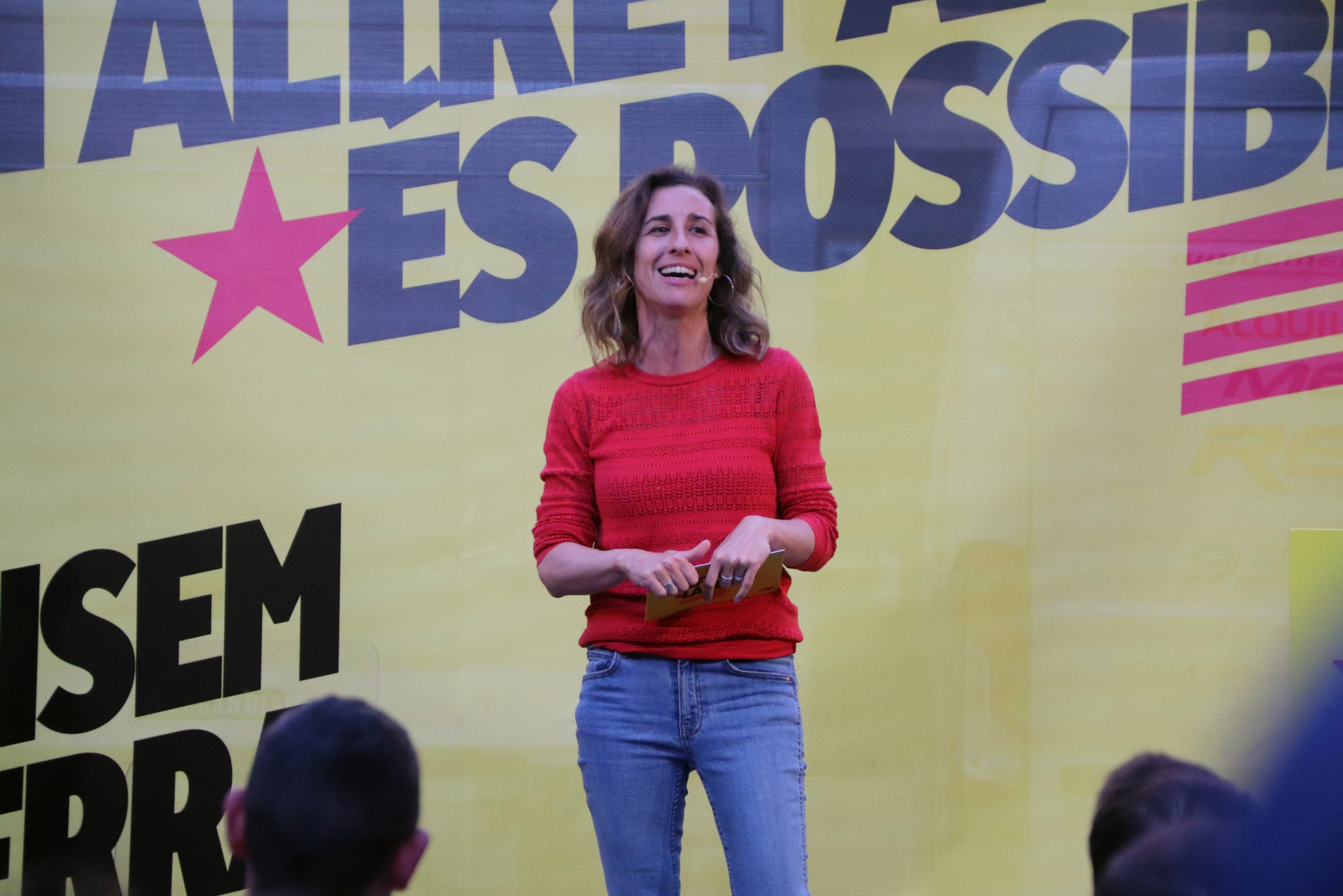 La candidata de la CUP per al 12-M, Laia Estrada, a Lleida / ACN