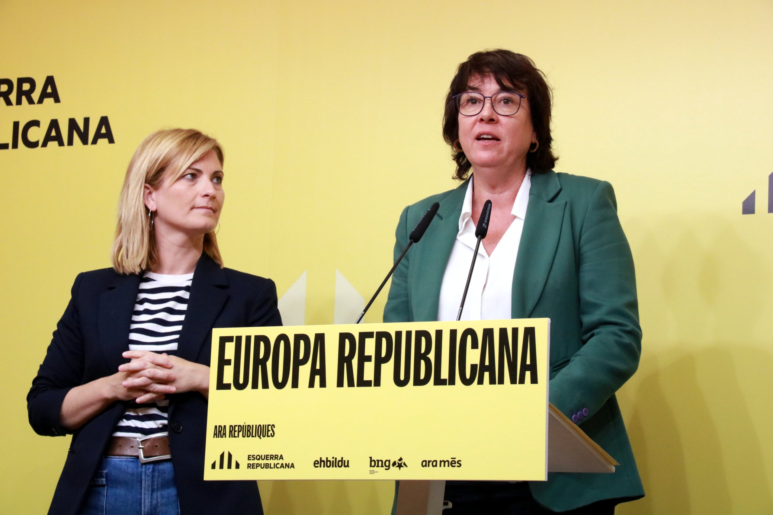La candidata d'ERC a les eleccions europees, Diana Riba, en roda de premsa / ACN