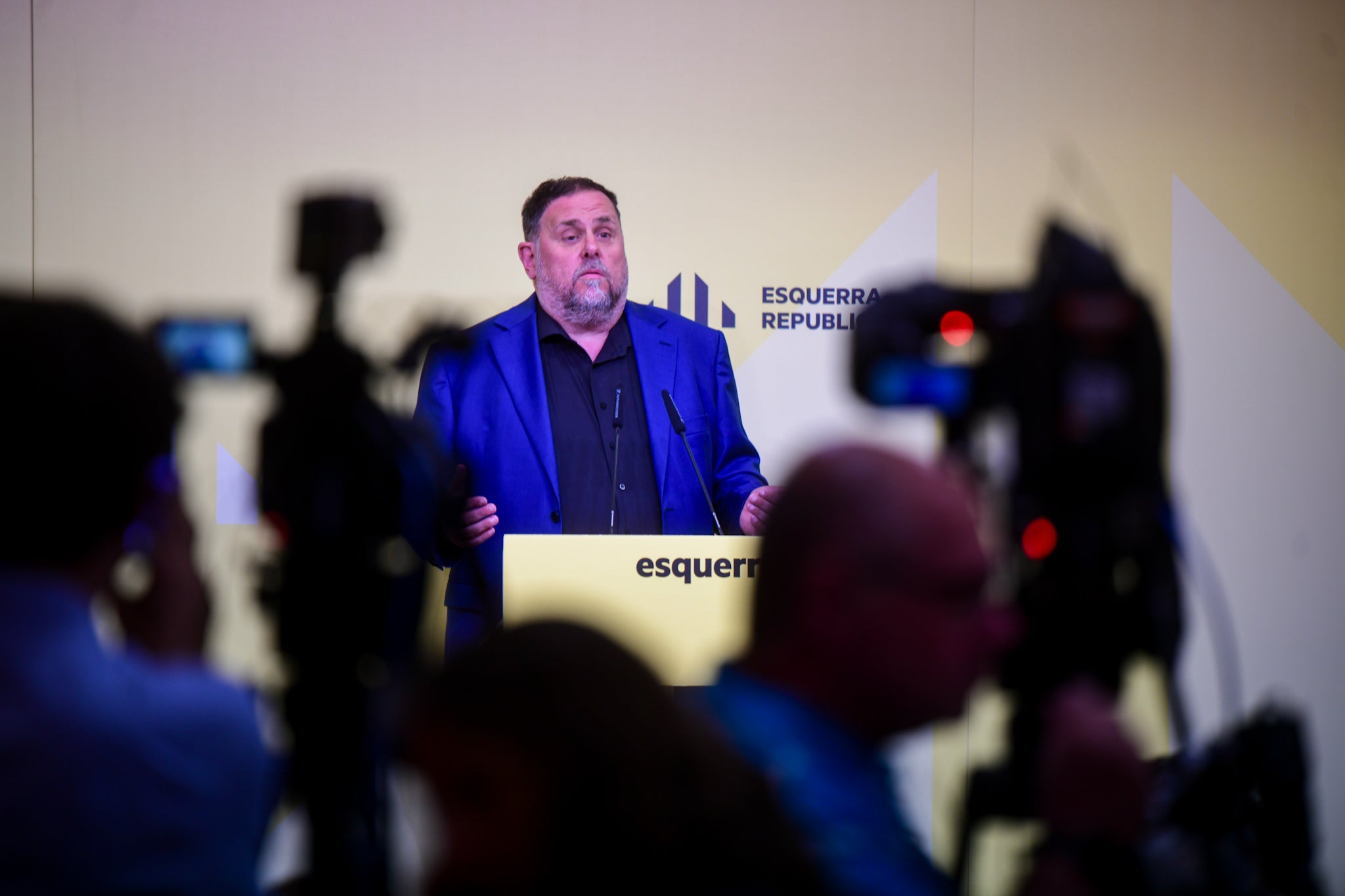 L'encara president d'ERC, Oriol Junqueras, en roda de premsa ERC/ MARC PUIG