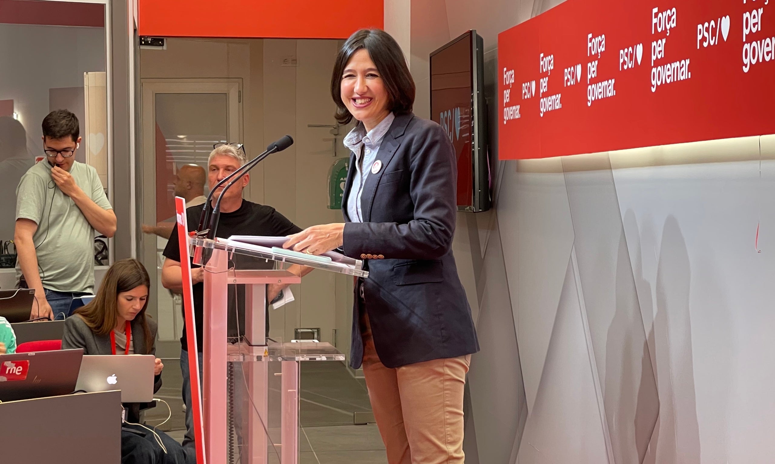 Núria Parlón, durant la seva compareixença/Quico Sallés