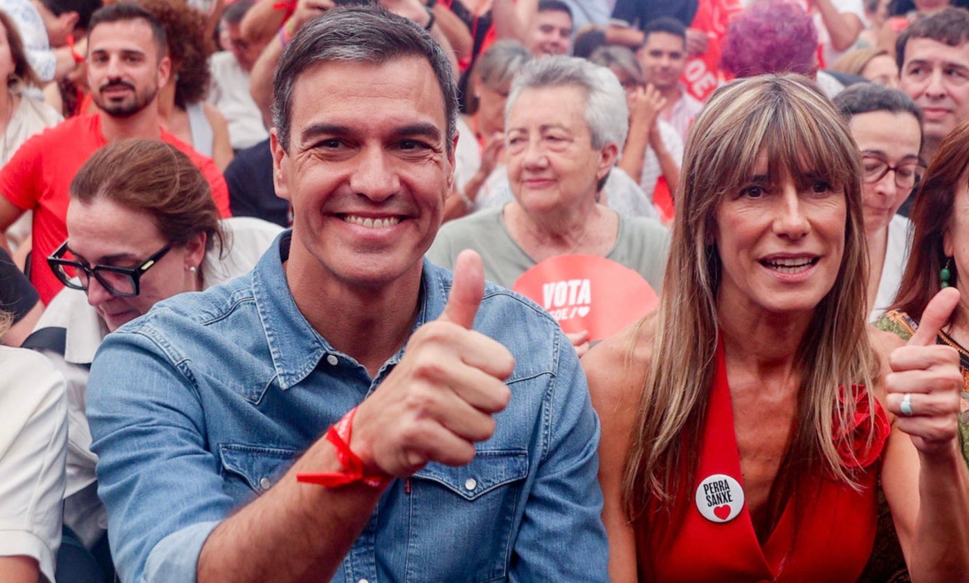 Pedro Sánchez i la seva dona, Begoña Gómez, en una imatge d'arxiu EUROPA PRESS