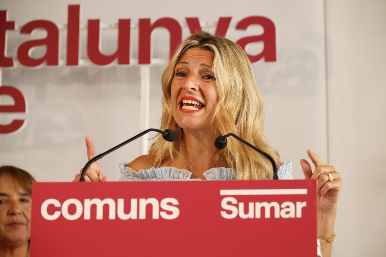 Yolanda Díaz en l'acte d'aquesta tarda | Leyre Pérez González (Comuns Sumar)