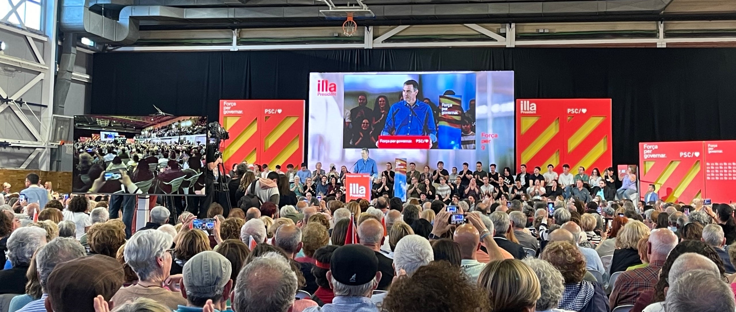 Pedro Sánchez, en un moment del míting a Sant Boi del Llobregat/Quico Sallés