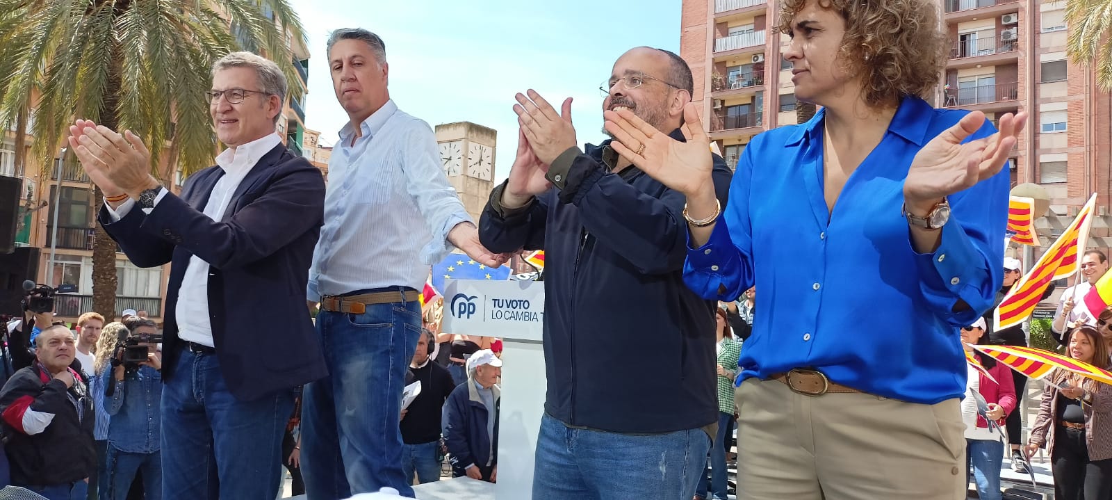 Feijóo, Albiol, Fernández i Montserrat a l'acte central de campanya del PP, a Badalona/Joan Manel Oller