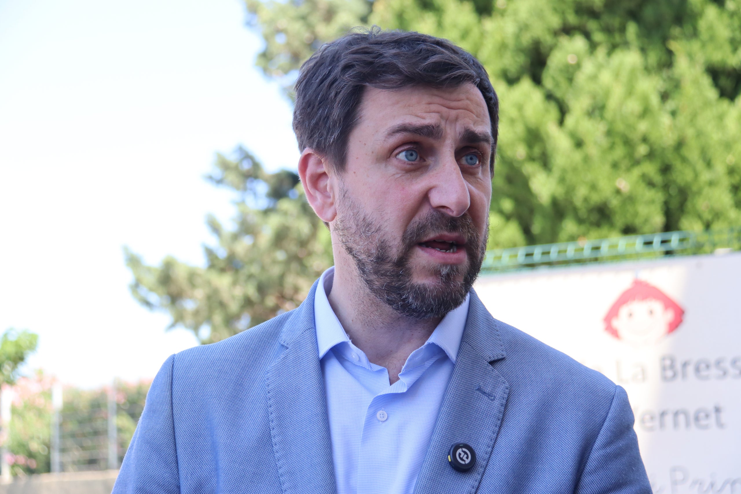 El candidat de Junts al 9-J, Toni Comín, en un acte de campanya a Perpinyà / Marta Vidal / ACN